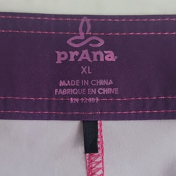 Prana Makenna Purple Board Shorts with Pink Accents Womens Size XL - Picture 8 of 12